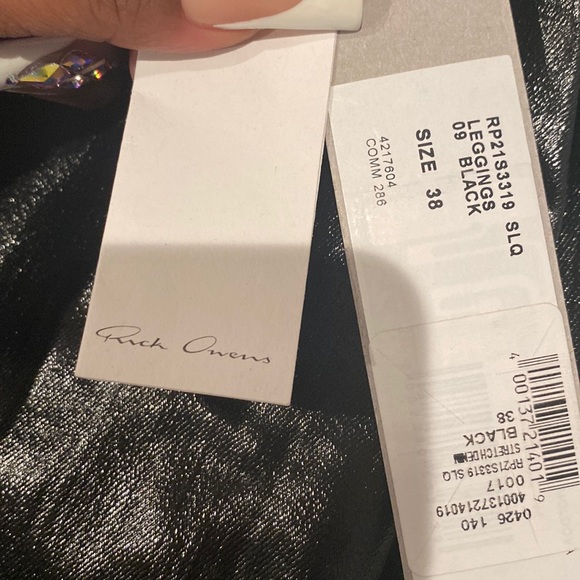 Rick Owens size38FR black leather leggings NWT - Picture 3 of 3